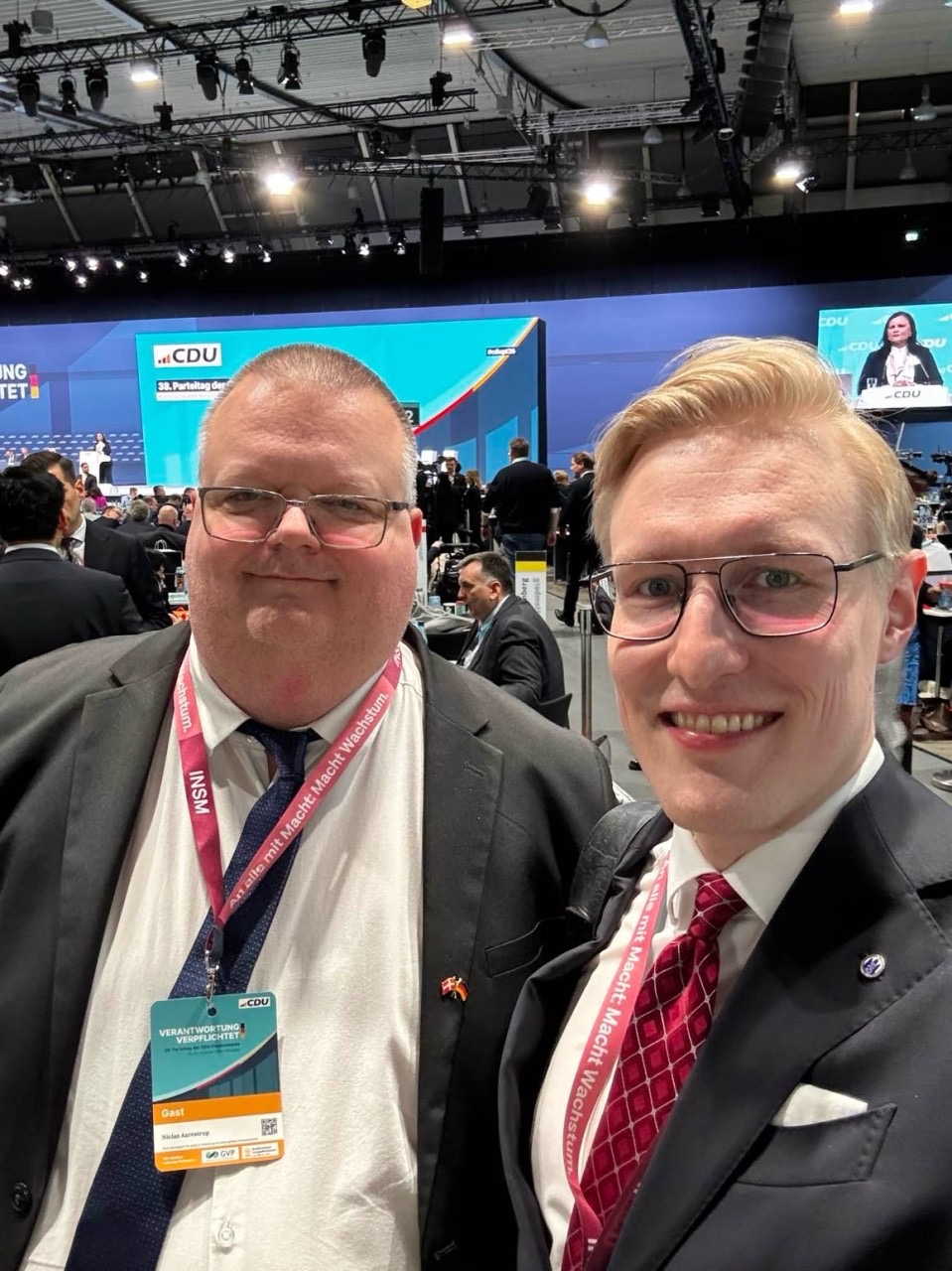 Niclas Aarestrup sammen med Joonas Pulliainen ved CDU Parteitag i Stuttgart