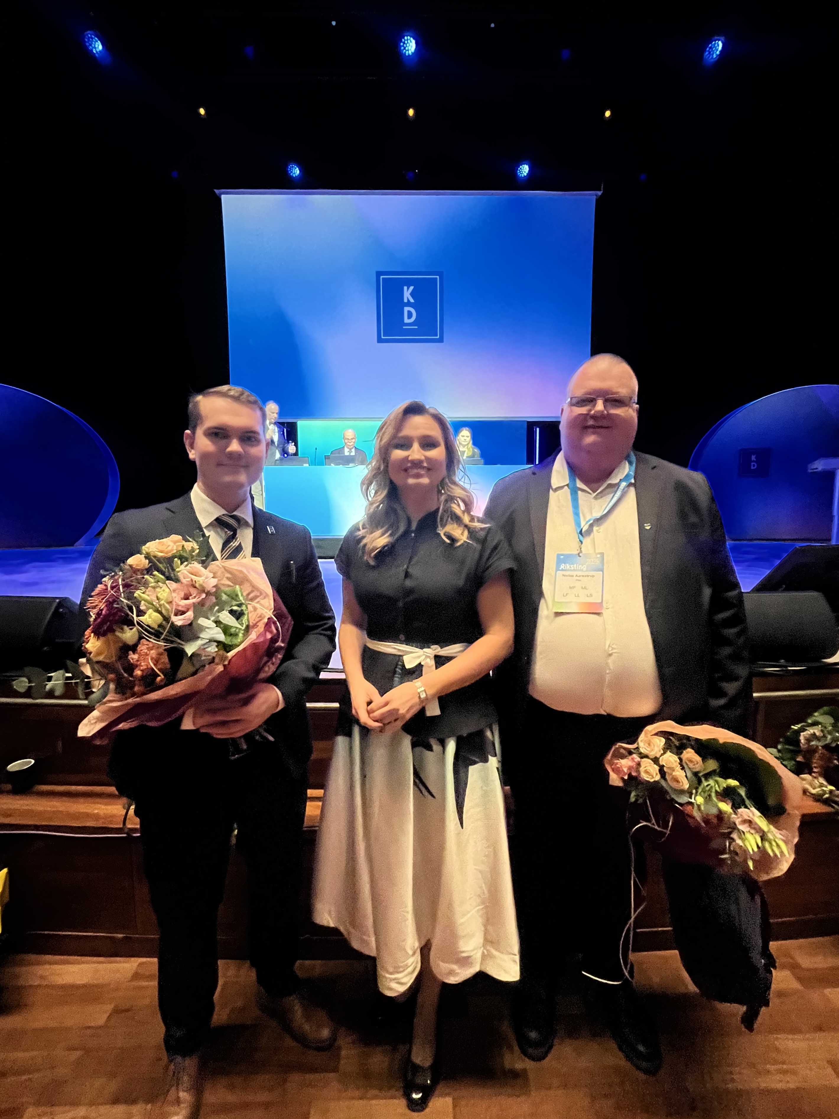 Niclas Aarestrup med Arvid Karell og Ebba Busch til KD Sveriges Riksting
